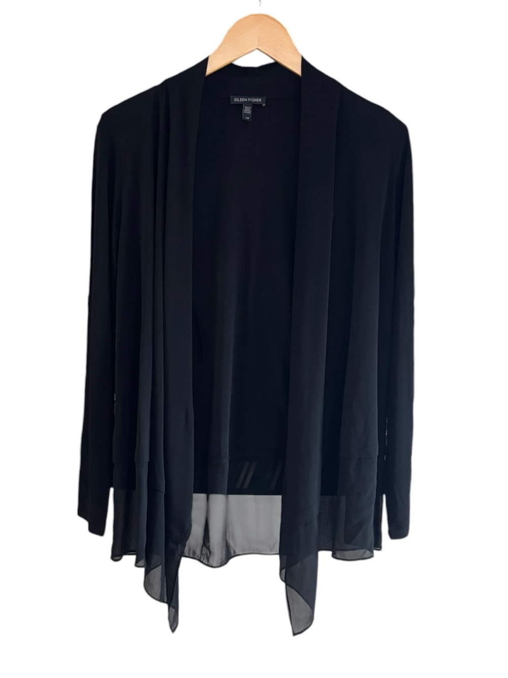 Eileen Fisher 100% Silk Open Front Cardigan Blouse size S
